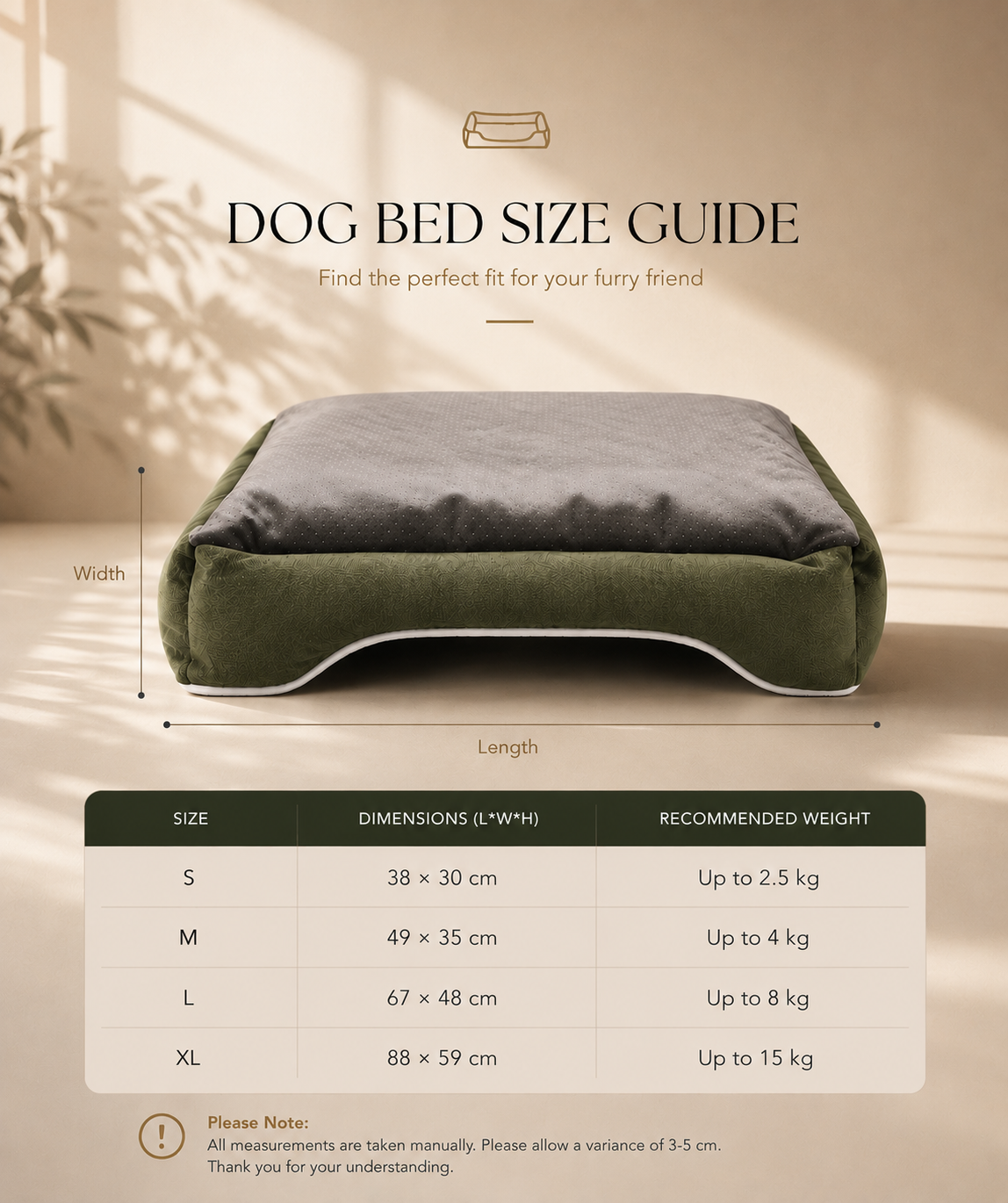 Luxury Removable Dog Bed with Raised Sides – Soft Washable Pet Sofa Bed for Small & Medium Dogs