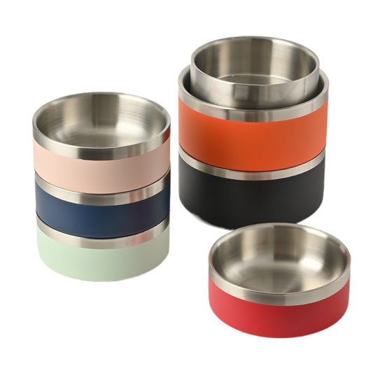 Double Layer Stainless Steel Anti-Tip Food Bowl for Dogs & Cats