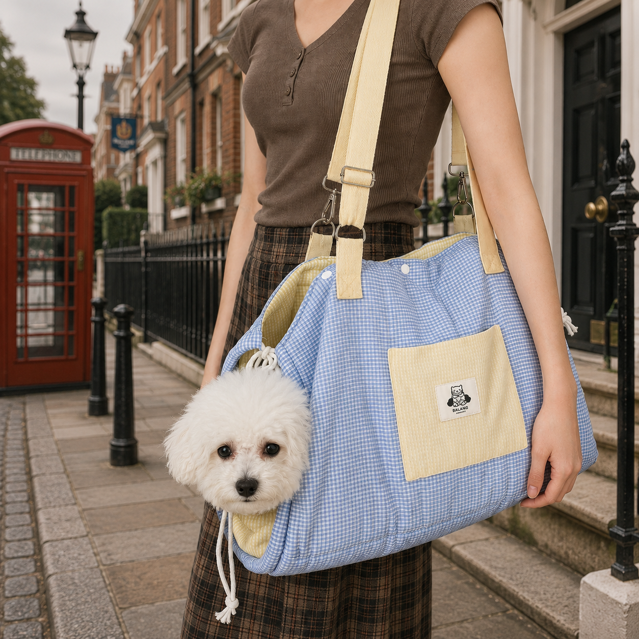 Luxury Portable Pet Carrier Bag for Small Dogs & Cats – Soft Plaid Shoulder Tote Travel Bag