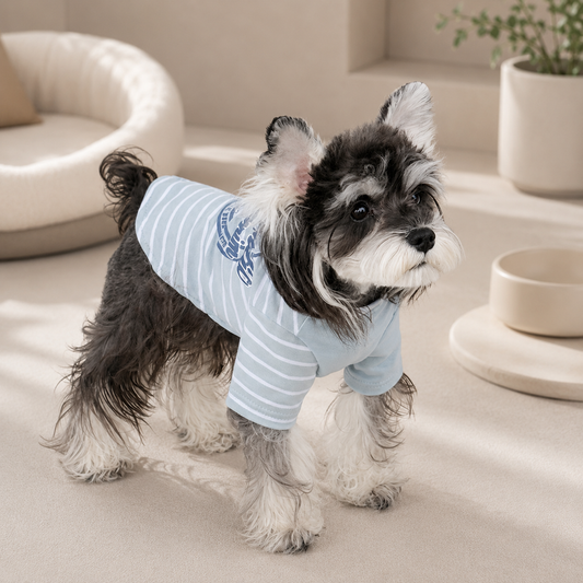 Blue Striped Dog T-Shirt for Small Dogs | Soft Breathable Puppy Clothes