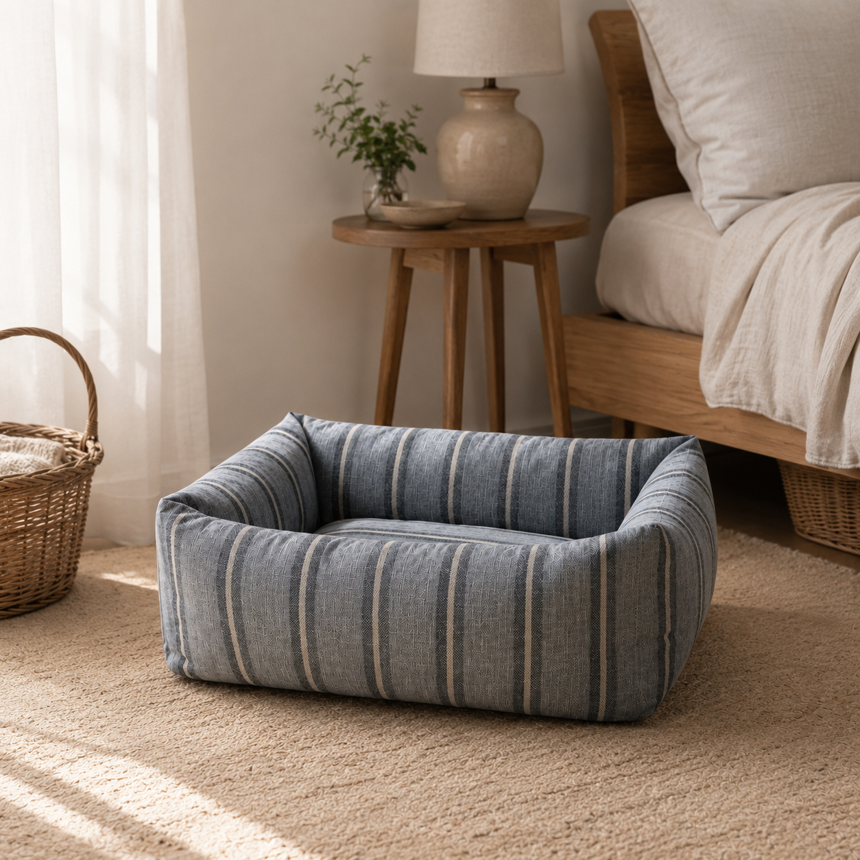 Luxury Removable Pet Bed  Minimalist Linen Blend Dog & Cat Sofa Bed