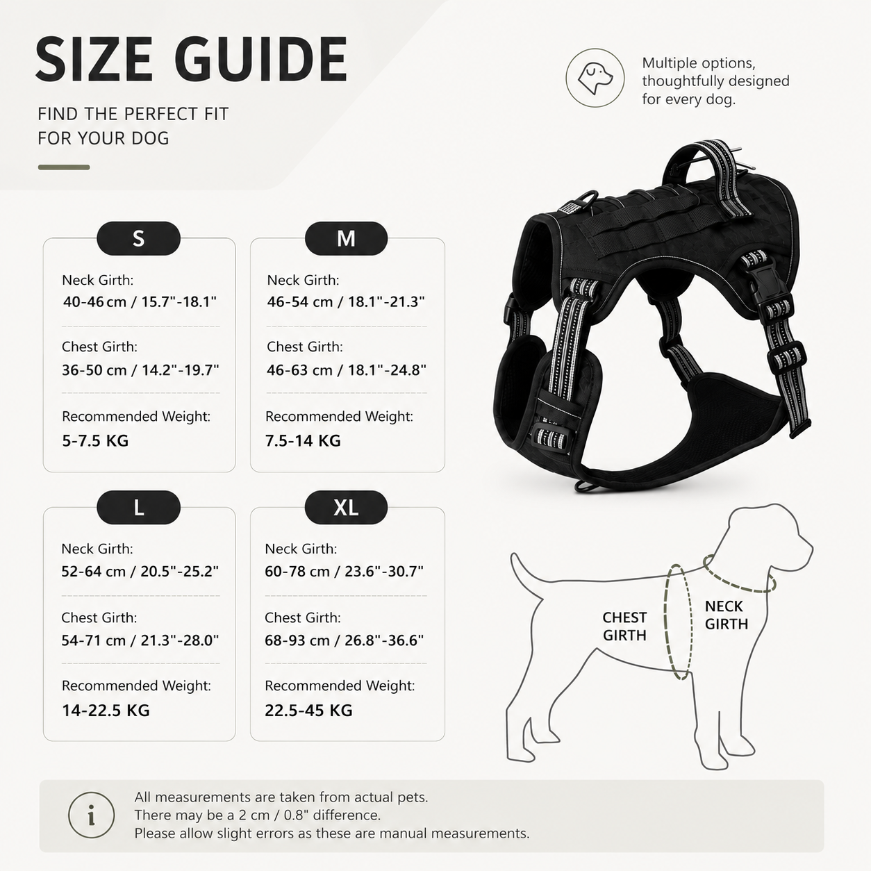 Tactical Dog Harness for Medium & Large Dogs