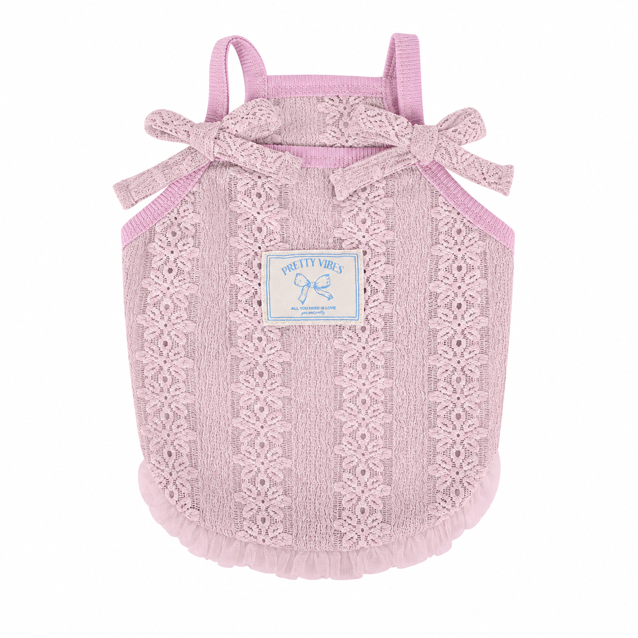 Pink Lace Dog Camisole Dress for Small Dogs | Breathable Pet Summer Vest