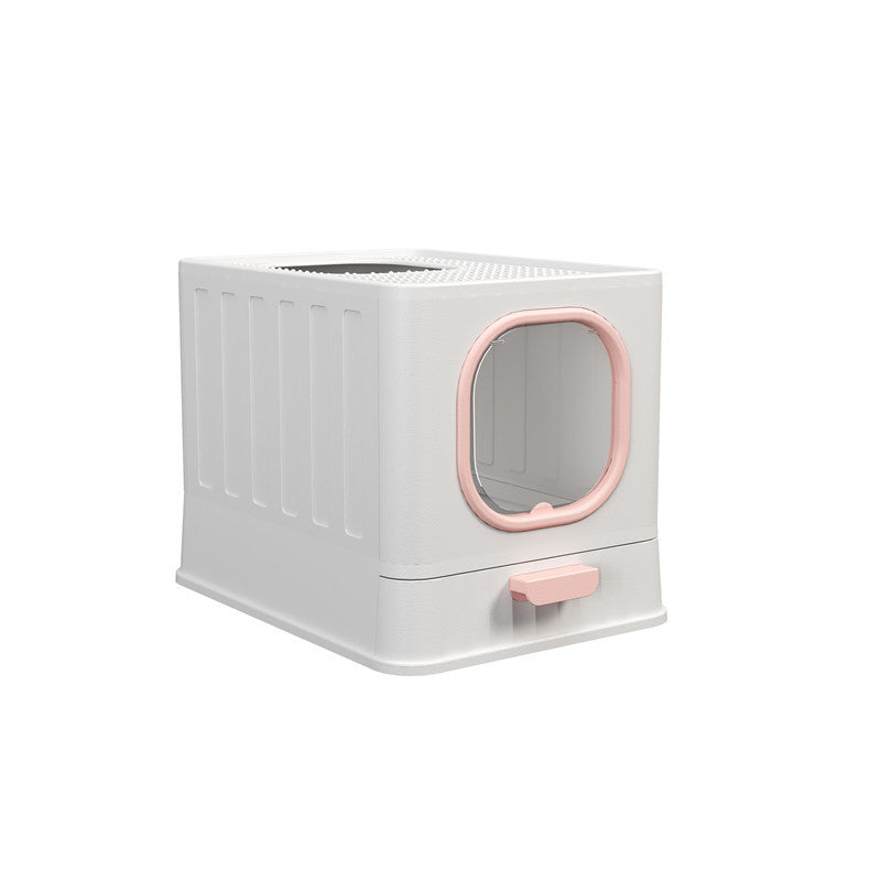 Fully Enclosed Drawer Cat Litter Box with Odor Lock & Anti-Splashing