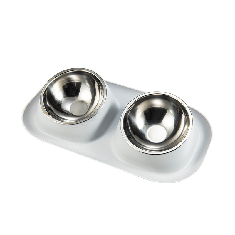 Stainless Steel Pet Bowls Anti-Spill Double Bowls for Dogs & Cats, Detachable Buckle Design, Neck Protective Feeding & Water Bowls