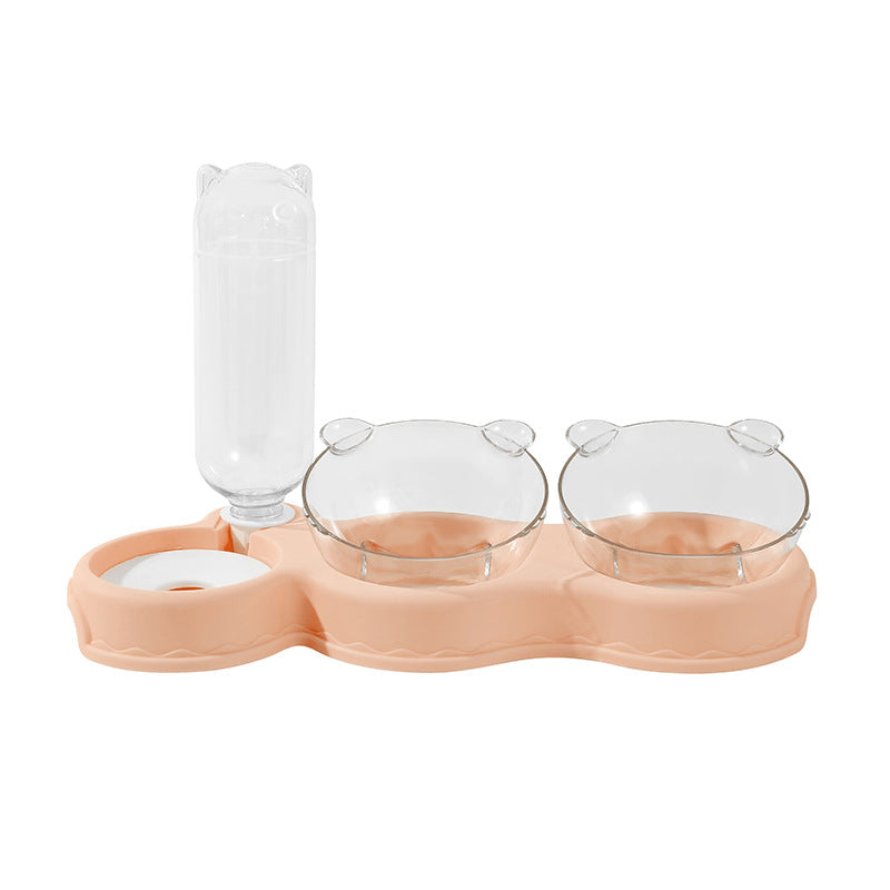 2-in-1 Pet Feeder & Water Dispenser for Dogs & Cats