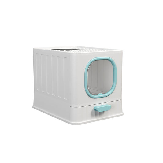 Fully Enclosed Drawer Cat Litter Box with Odor Lock & Anti-Splashing