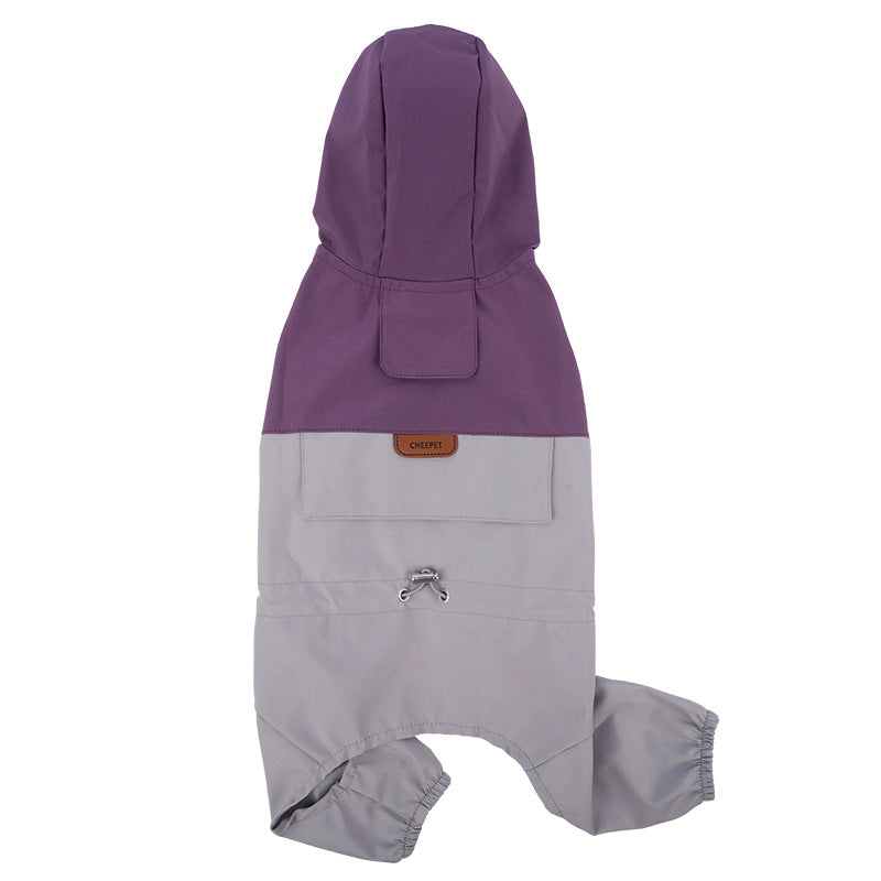 Waterproof 4-Leg Raincoat Windbreaker for Small and Medium Dogs