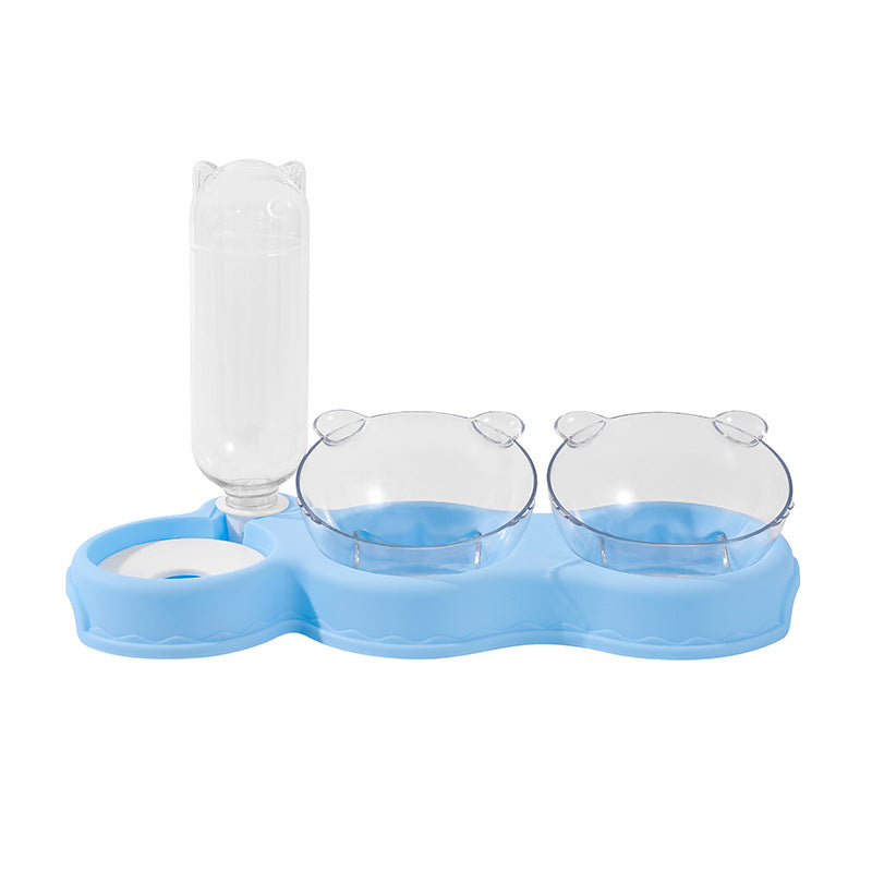 2-in-1 Pet Feeder & Water Dispenser for Dogs & Cats