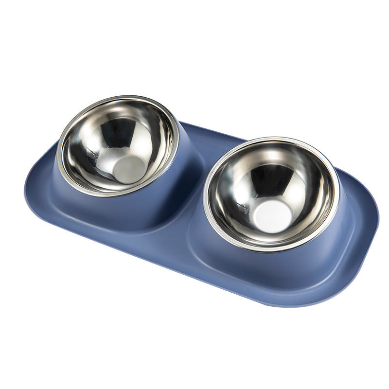 Stainless Steel Pet Bowls Anti-Spill Double Bowls for Dogs & Cats, Detachable Buckle Design, Neck Protective Feeding & Water Bowls