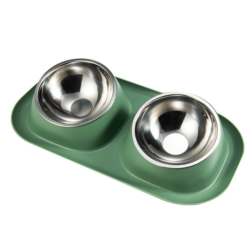 Stainless Steel Pet Bowls Anti-Spill Double Bowls for Dogs & Cats, Detachable Buckle Design, Neck Protective Feeding & Water Bowls