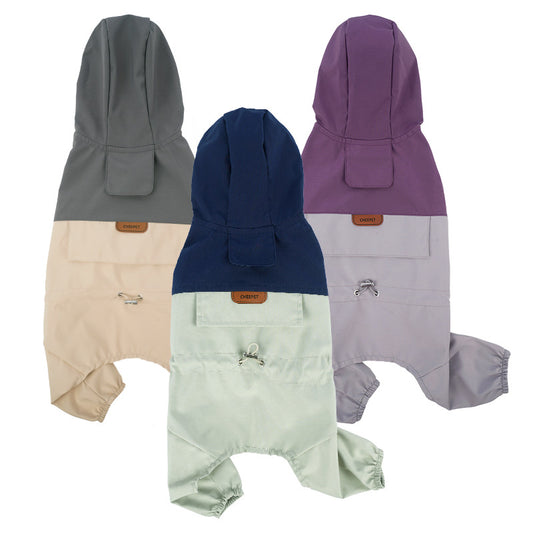 Waterproof 4-Leg Raincoat Windbreaker for Small and Medium Dogs