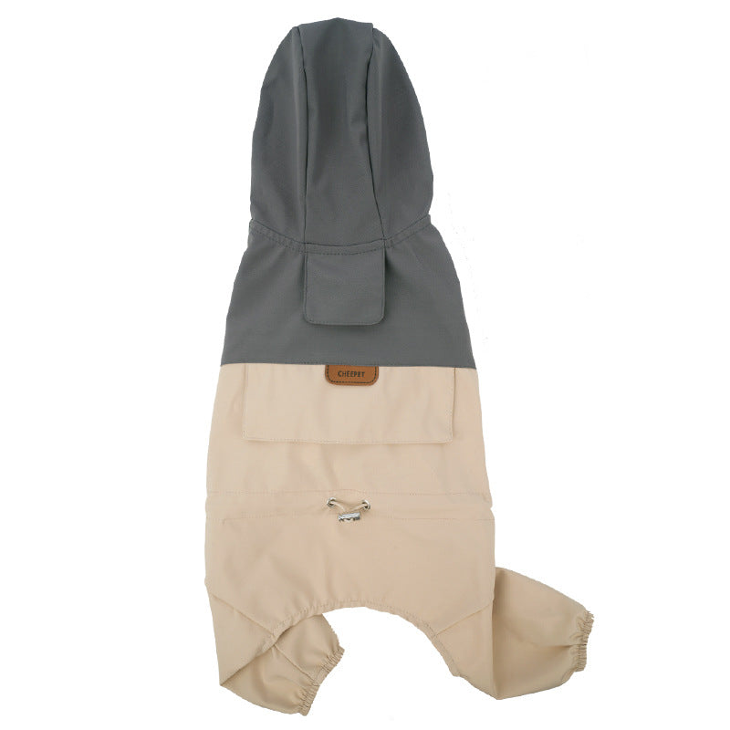 Waterproof 4-Leg Raincoat Windbreaker for Small and Medium Dogs