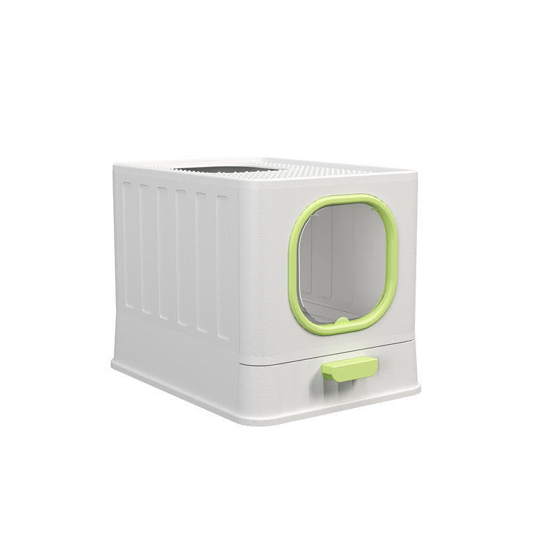 Fully Enclosed Drawer Cat Litter Box with Odor Lock & Anti-Splashing