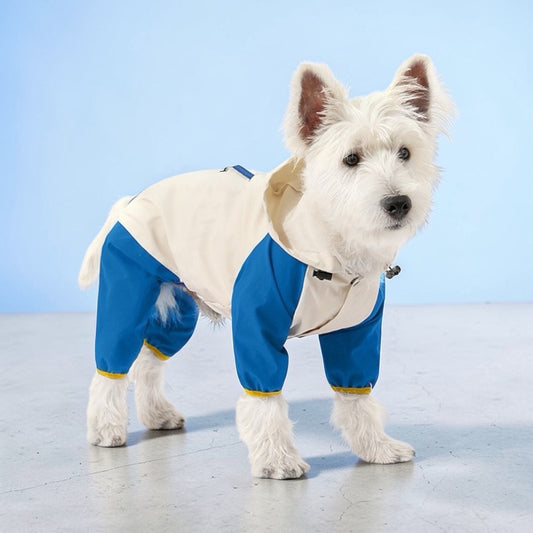 Small dog one-piece four-legged waterproof coat