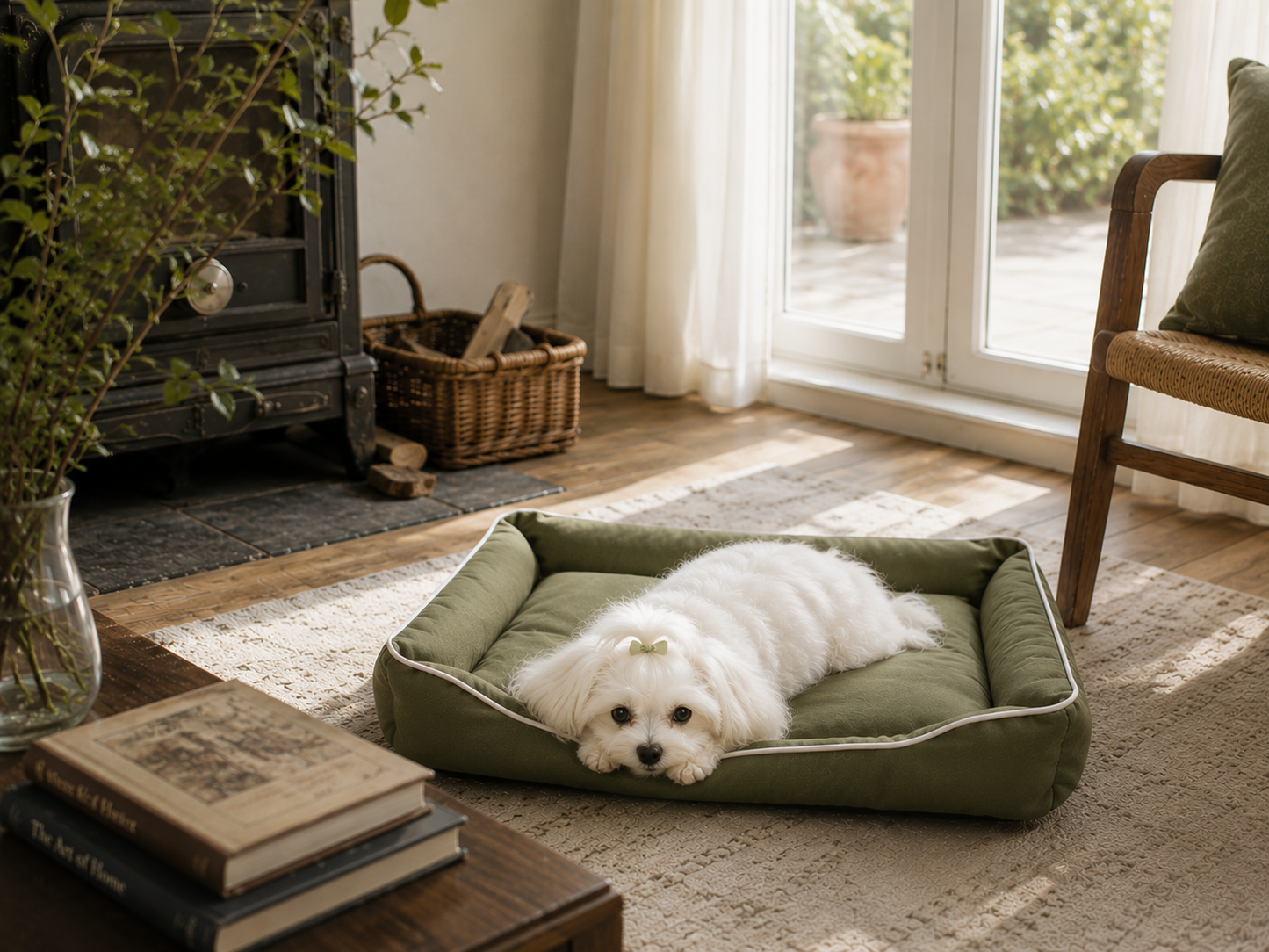 Luxury Removable Dog Bed with Raised Sides – Soft Washable Pet Sofa Bed for Small & Medium Dogs