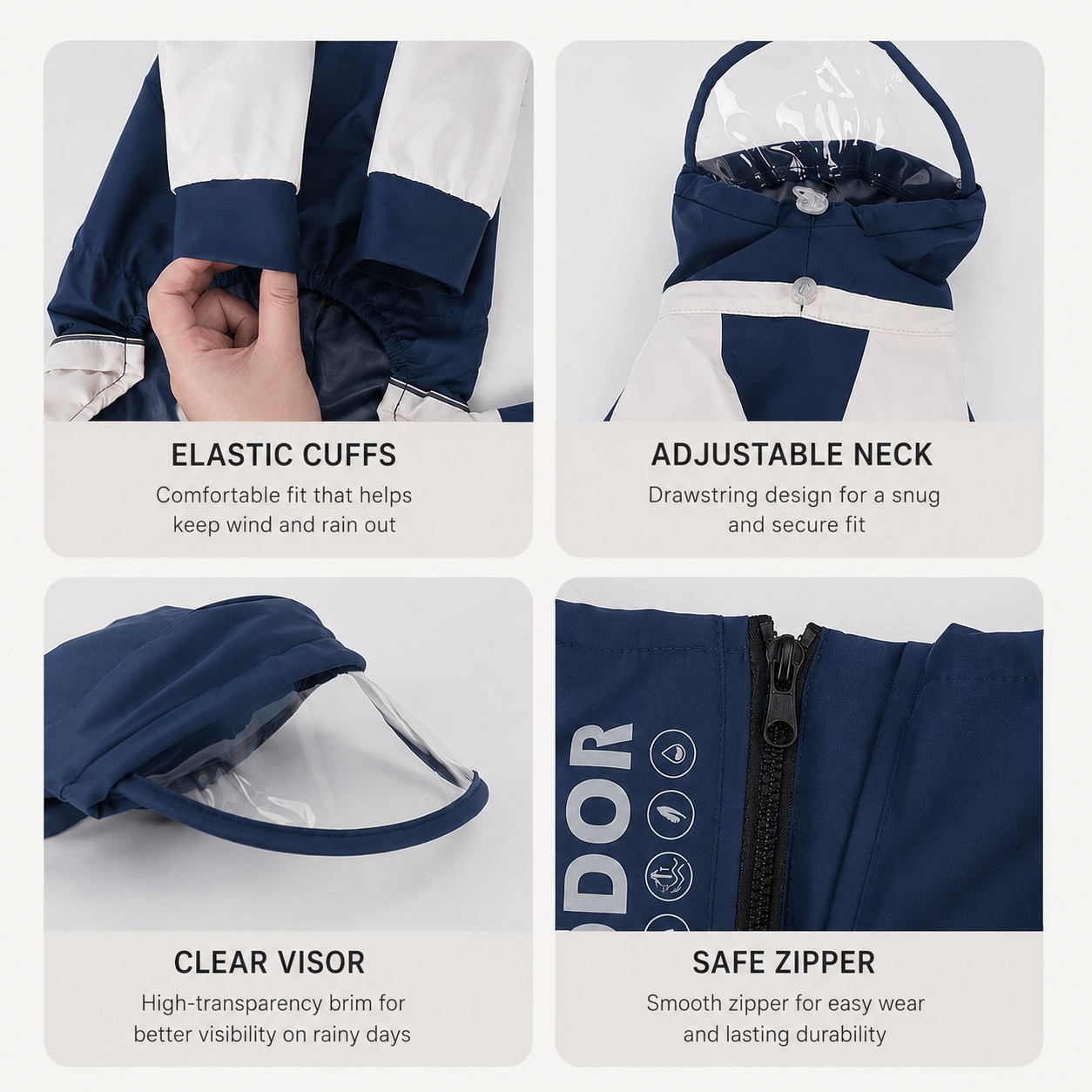 Waterproof Dog Raincoat with Transparent Hood