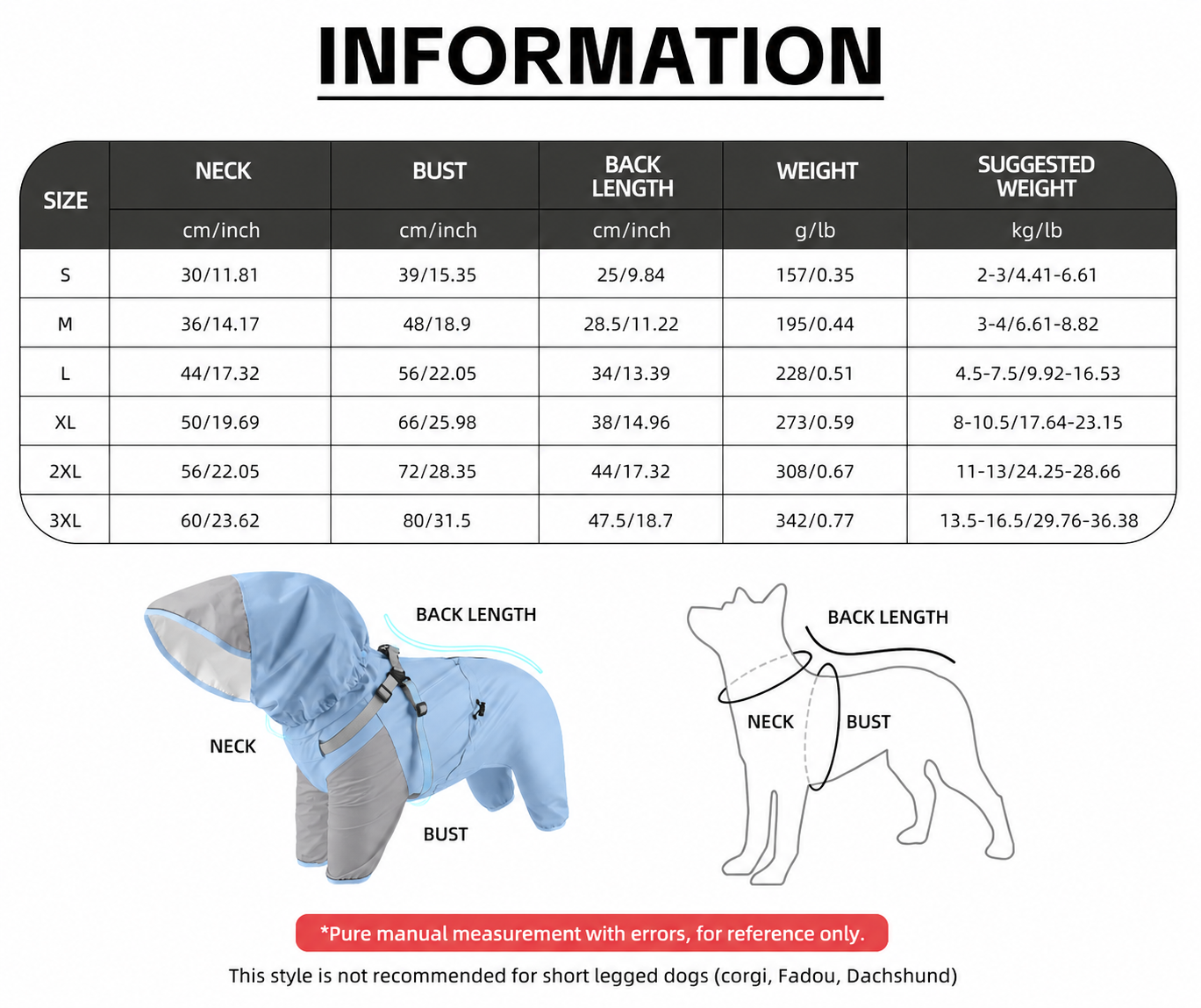 Full Coverage Dog Raincoat Harness