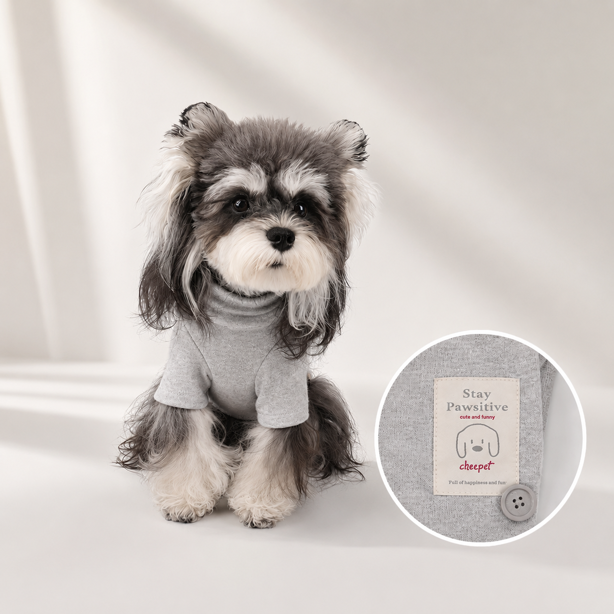 Minimalist Dog Turtleneck Shirt for Small Dogs | Soft Warm Pet Sweater