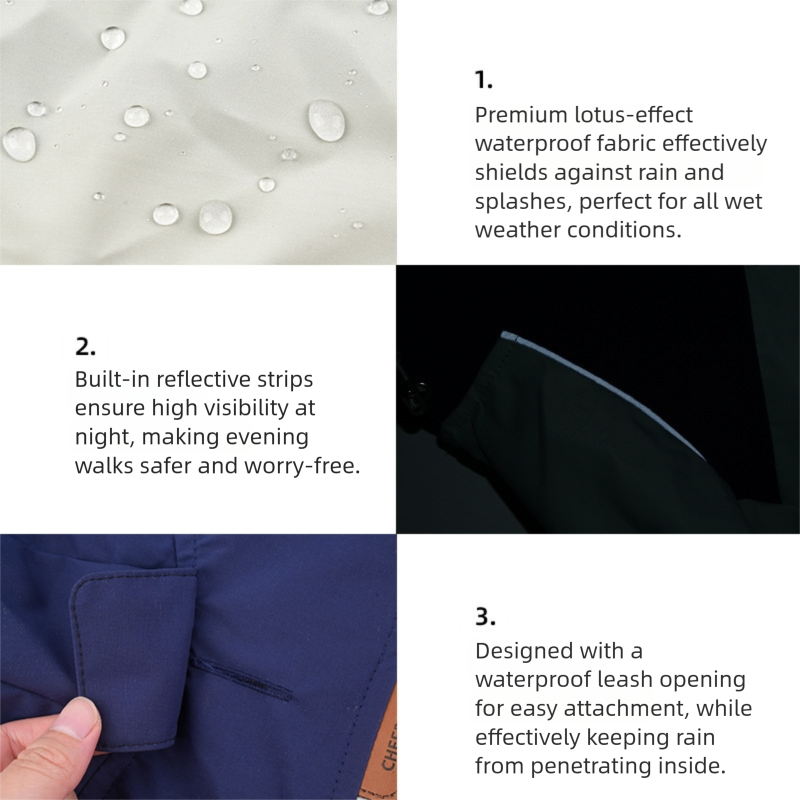 Waterproof 4-Leg Raincoat Windbreaker for Small and Medium Dogs