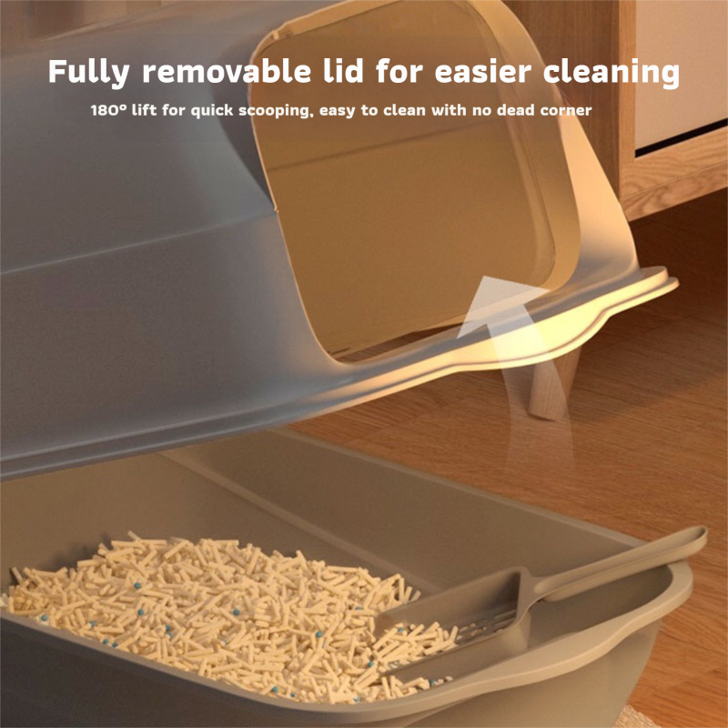 All-in-One Portable Cat Litter Box with Anti-Splash & Odour Control
