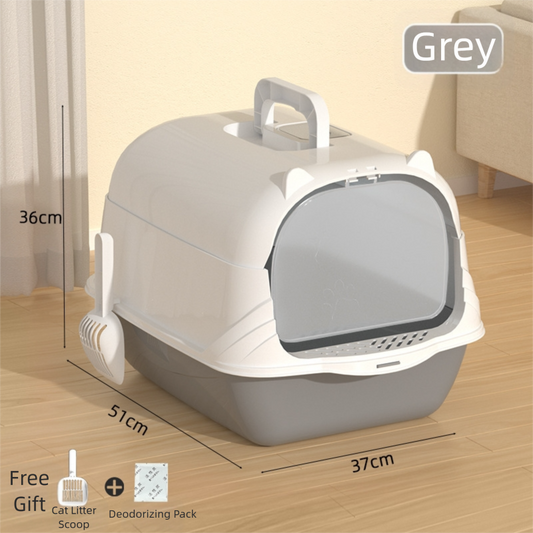 All-in-One Portable Cat Litter Box with Anti-Splash & Odour Control