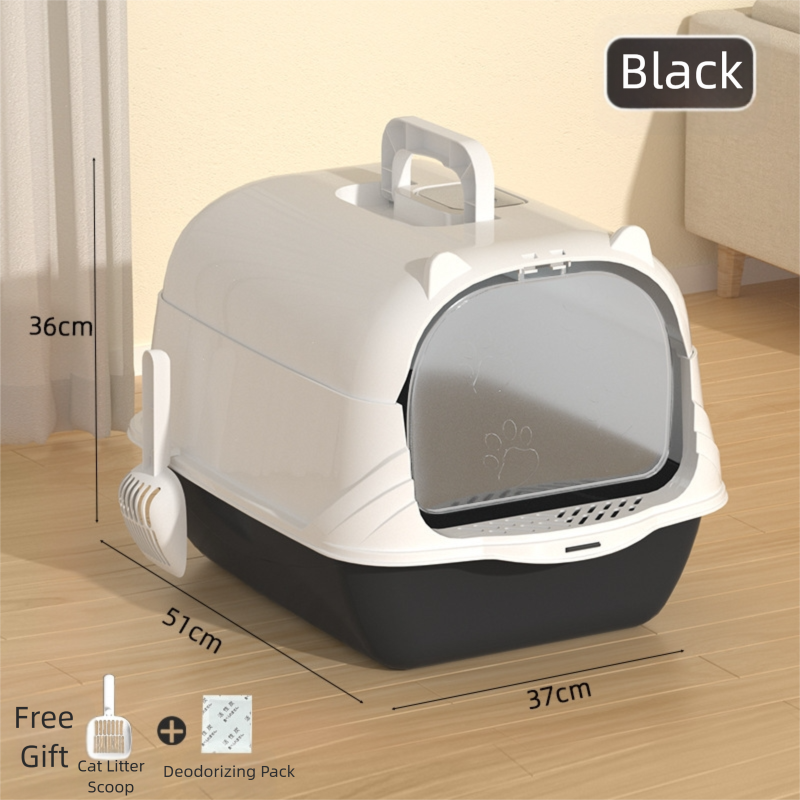 All-in-One Portable Cat Litter Box with Anti-Splash & Odour Control