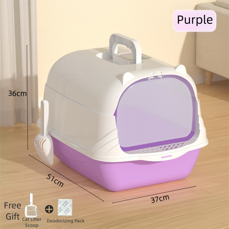 All-in-One Portable Cat Litter Box with Anti-Splash & Odour Control
