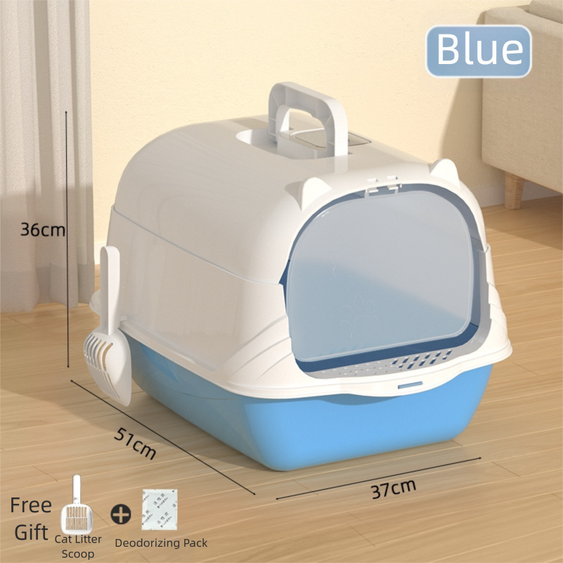 All-in-One Portable Cat Litter Box with Anti-Splash & Odour Control