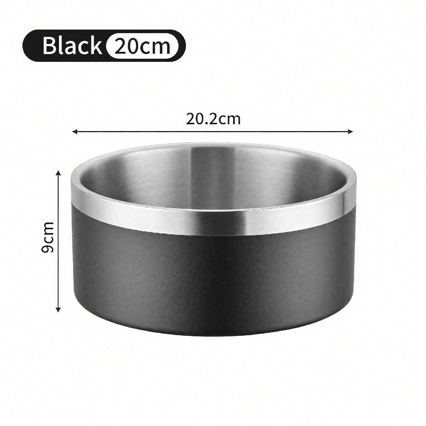 Double Layer Stainless Steel Anti-Tip Food Bowl for Dogs & Cats