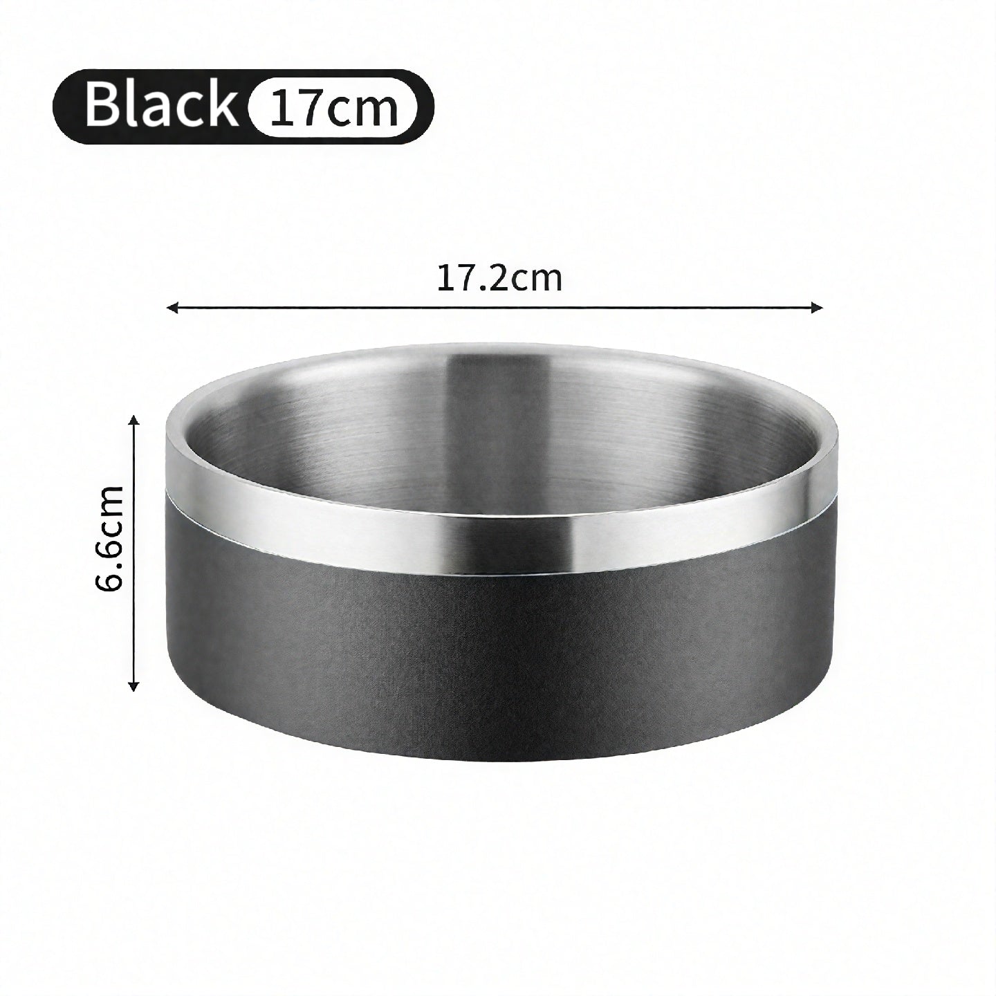 Double Layer Stainless Steel Anti-Tip Food Bowl for Dogs & Cats