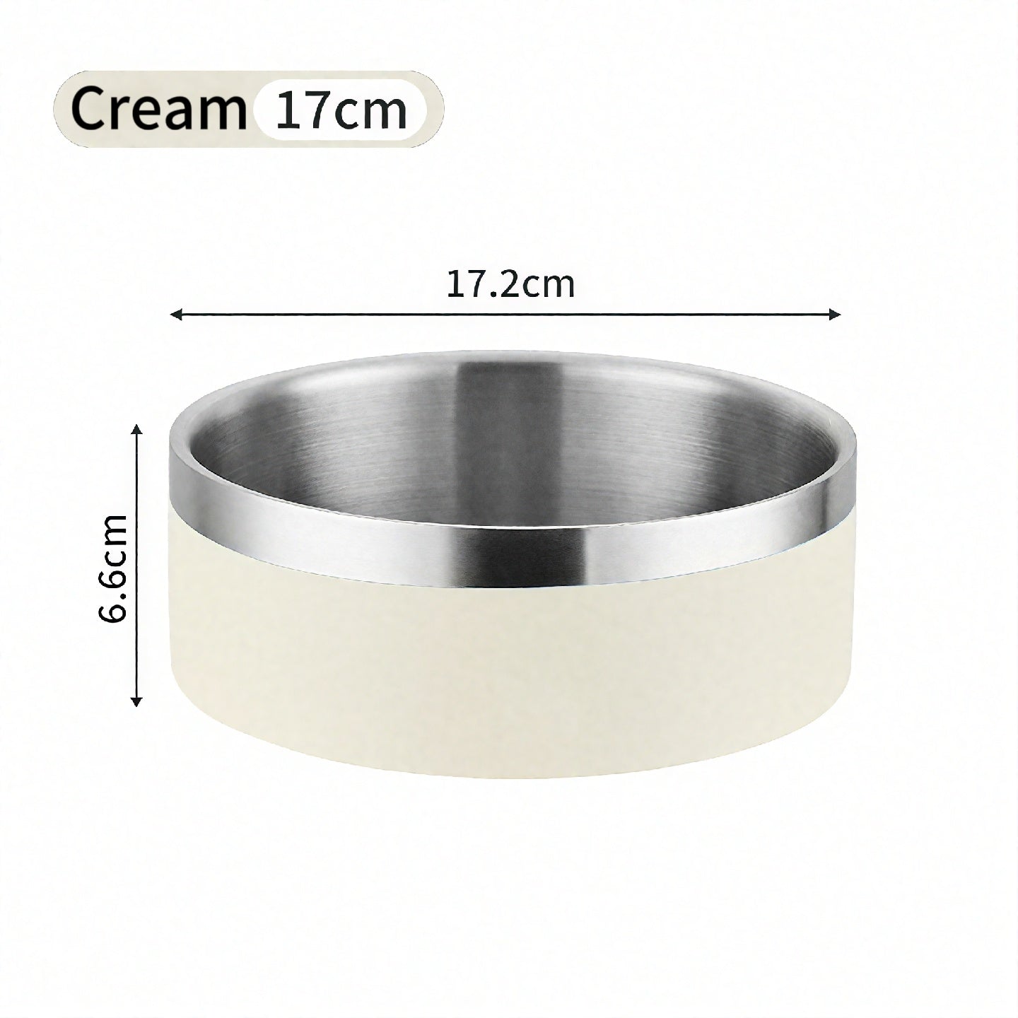Double Layer Stainless Steel Anti-Tip Food Bowl for Dogs & Cats