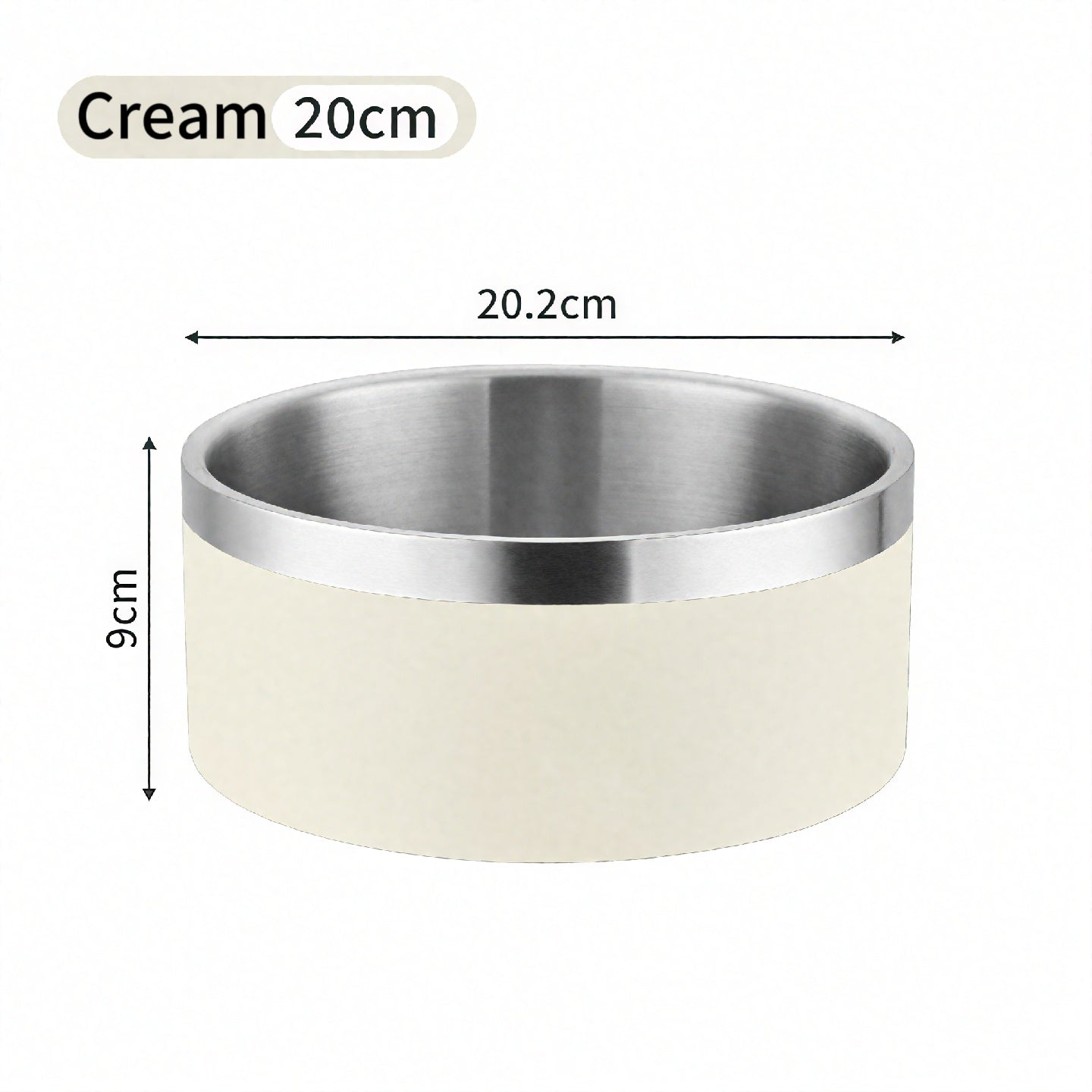 Double Layer Stainless Steel Anti-Tip Food Bowl for Dogs & Cats