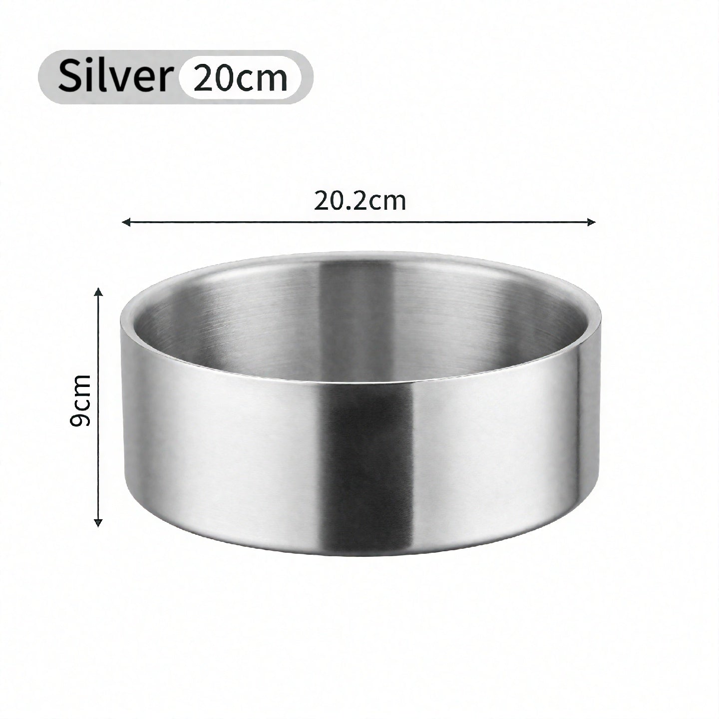 Double Layer Stainless Steel Anti-Tip Food Bowl for Dogs & Cats