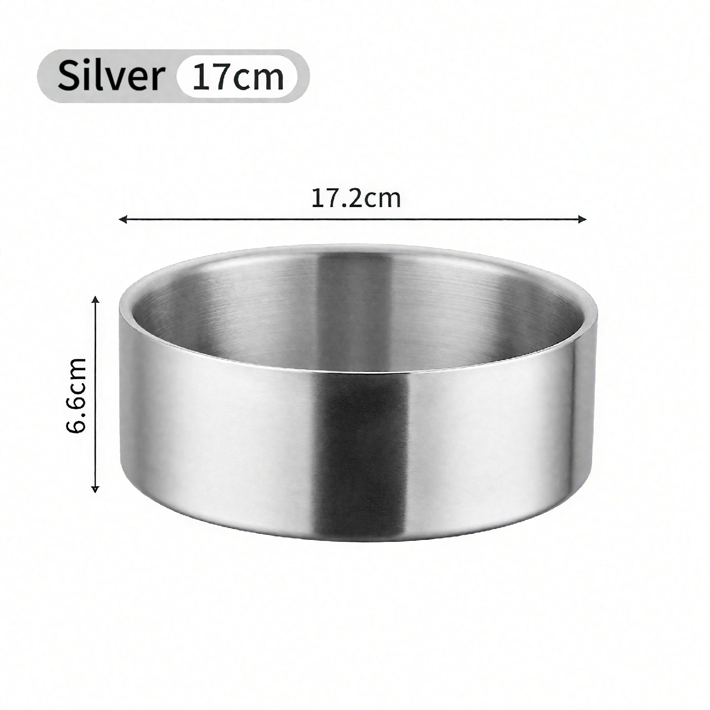 Double Layer Stainless Steel Anti-Tip Food Bowl for Dogs & Cats