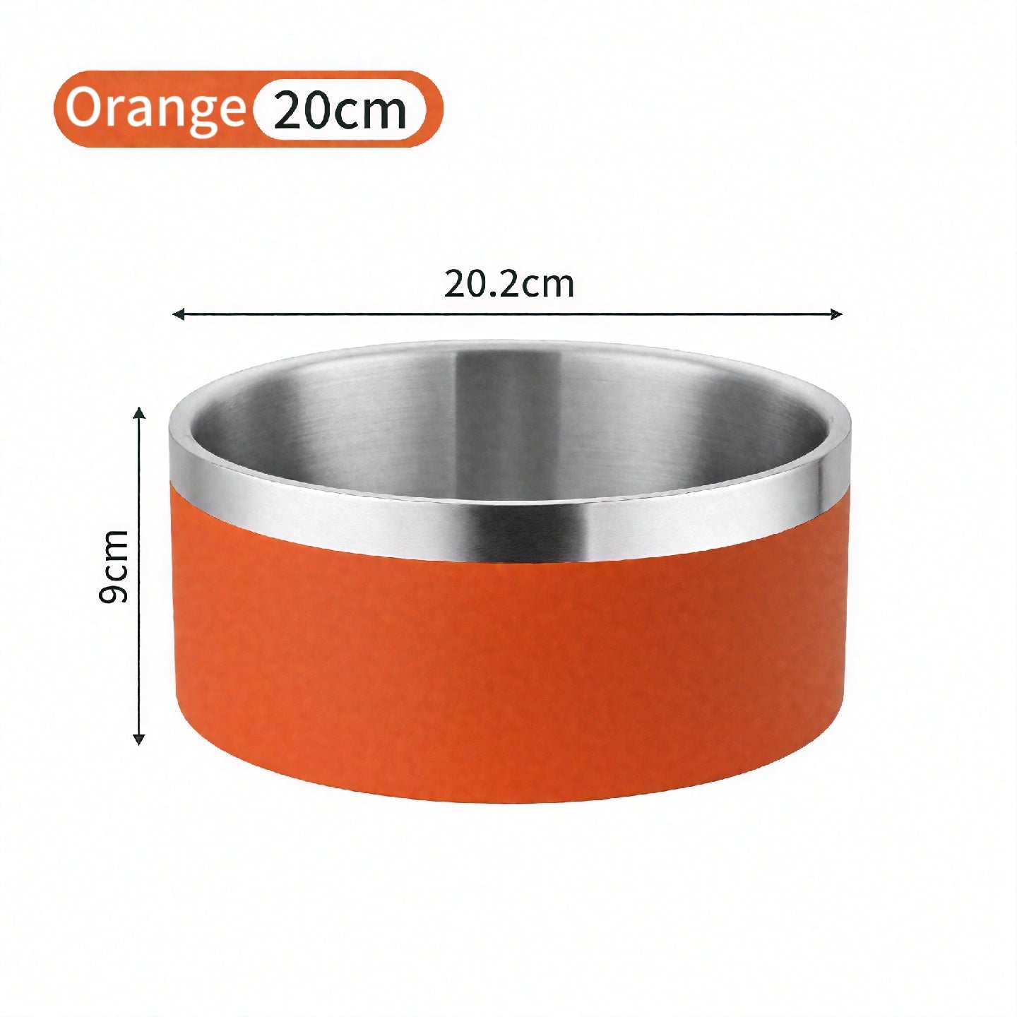 Double Layer Stainless Steel Anti-Tip Food Bowl for Dogs & Cats