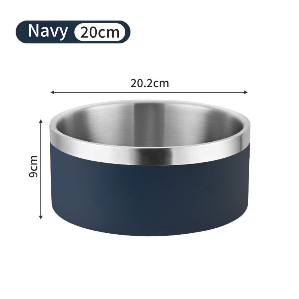 Double Layer Stainless Steel Anti-Tip Food Bowl for Dogs & Cats