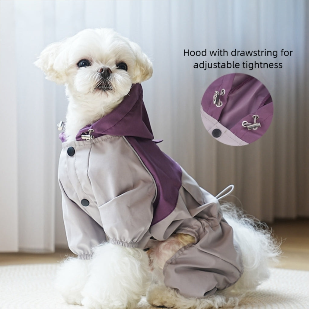 Waterproof 4-Leg Raincoat Windbreaker for Small and Medium Dogs